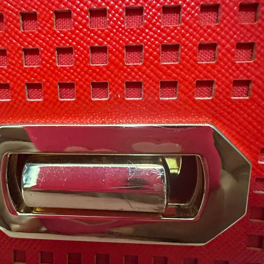 Banana Republic Red Crossbody Bag with Gold Accents - Picture 5 of 14